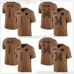 2023 Salute to Service Limited Jerseys 34 Walter Payton 1 Justin Fields 10 Chase Claypool 85 Cole Kmet 4 Eddie Jackson 11 Darnell Mooney 24 Khalil Herbert 2 DJ Moore