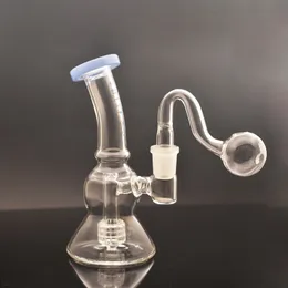 Wholesale Mobius Potable Glass Beaker Bongs Smoking Pipes 5.5inch 14mm Femlae Matrix Oil Rigs Recycler Bubbler Water Pipes with Male Glass Banger Nail Pipe Dhl Free