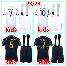 2023 2024 Real Madryt Bellingham Vini Jr Soccer Jerseys Kids Football Kits Socks 23 24 Dziecko domy na koszulce piłkarskiej koszulki Camisetas futbol maillot