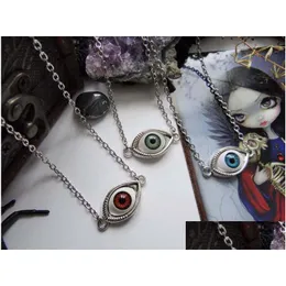 Anhänger Halsketten Vintage Bronze Türkische L Evil Devil Eyes Halskette Punk BFF Statement Steampunk Choker für Frauen Hexe Gothic Schmuck Dhm0K