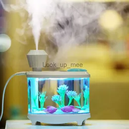 Luftfuktare Creative Fish Tank Air Firidifier Diffuser Colorful Night Light DC5V USB Mini Mist Maker 460 ml Water Diffuser Mute Sprayer YQ230927