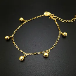 Trendy 24k gold plated Anklets for women Fascinating Rhythm small bell foot jewelry barefoot sandals chain279F