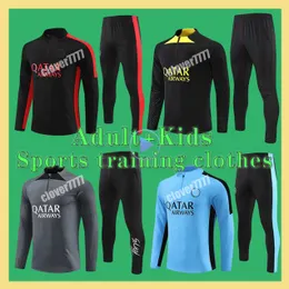 23 24 tute da uomo tuta da allenamento di calcio tuta maillot maglie kit giacca PS 2023 2024 Paris mbappe tuta da calcio per uomo e bambino tuta da jogging survêtement