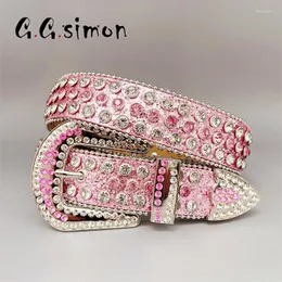 أحزمة Punk Y2K حجر الراين للنساء الدبوس الفاخر حزام حزام حزام Cowgirl Diamond Bling Strap Purple Cinto de Strass