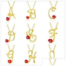 Pingente colares rosa flor strass letra inicial mix sier ouro a a z colar jóias para venda gota entrega pingentes dhkrd