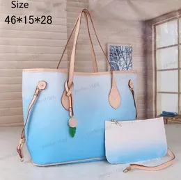 Fashion Women Handbag Size 46CM Totes 2pcs/Set with Wallet PU Leather Shopping Bag Women's Large Capacity Tote Beach Bags Handbags Handlestrong