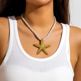 Choker Vacation Beach Starfish Starfish Naszyjnik Naszyjnik Wyolbrzymione kolczyki stadninowe Helisa w biżuterii mody