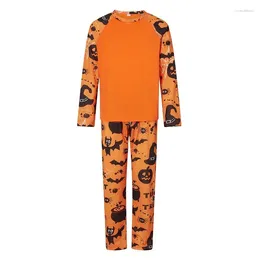 Women's Sleepwear Family Matching Halloween Pajamas Set Ghost Print Pjs Long Sleeve Pullover Pants 2Pcs Holiday Sets