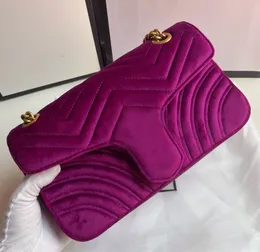 Kadın tasarımcı omuz çantası lüksler marmont çantalar altın çift harfler işaret zincir çantaları en kaliteli kadife akşam crossbody bayanlar moda makyaj çantası