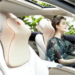 Seat Cushions Car Headrest Pillow Memory Foam Neck Head Support Lumbar For Office Chair Cushion Drop Delivery Automobiles Motorcycles Dhpxl