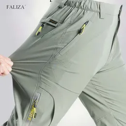Men's Pants FALIZA Stretchable Mens Cargo Pants Summer Men Casual Pant Quick Dry Outdoor Hiking Trekking Tactical Male Sports Trousers PA65 230925