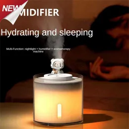 Humidifiers With Atmosphere Light Multi-functional Mute Humidifier Large Capacity Cartoon Usb Cool Mist Sprayer Household Accessories YQ230926