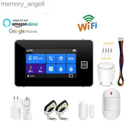 أنظمة الإنذار 11 لغات متوافقة مع Alexa Wireless Wired Sector RFID TFT Touch لوحة المفاتيح WIFI GSM نظام الإنذار 433MHz BARGLAR ALARM YQ230926