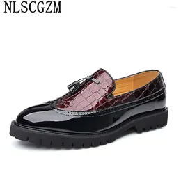 Dress Shoes Patent Leather Oxford Men Office 2023formal Slip On Wedding For Loafers Coiffeur