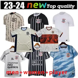 2023 2024コリントサッカージャージーホームアウェイユーリアルベルトポーリーニョ20 21 22 23 Camisetas de Footb Manto Do Special Guedes Club Football Shirt