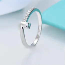 lettere d'amore alla moda anelli a fascia firmati per donna oro rosa argento brillante bling diamante cristallo fascino dolce elegante anello gioielli bel regalo