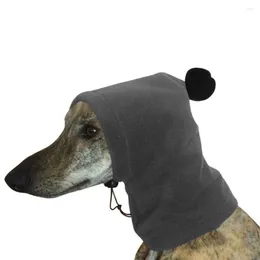 Abbigliamento per cani Cappello da Whippet Cappello da levriero Caldo pile polare in peluche tinta unita con copertura per la testa con cordino regolabile