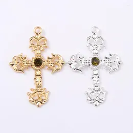 CHARMS 5pcs Klasik Çapraz Emaye Moda Dini Geri Geri Geri Geri Geri Geri Gerekçeler El yapımı DIY Mücevher Aksesuarları Bulguları Yapmak İçin