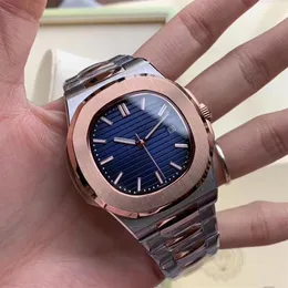 Neue Stil Automatische Bewegung Männer Uhr Glas Zurück Blau Gesicht Saphir Kristall 316 Edelstahl Band Watch206r