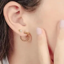 Hoop Earrings 2023 Arrived Gold Color Circle Beaded Shaped Earring For Girl European Women Multi Piercing Stacking Huggie