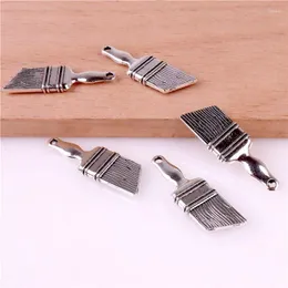 Pendant Necklaces 20pcs/lot Handmade Antique Silver Plated Tool Brush DIY Accessories Paint Shape For Jewelry Making 24049