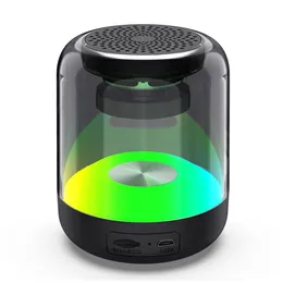 Mini luz noturna, alto-falante Bluetooth com luzes coloridas de alta qualidade, Subwoofer de caixa de som pequena sem fio com luz home tapacenta e portátil