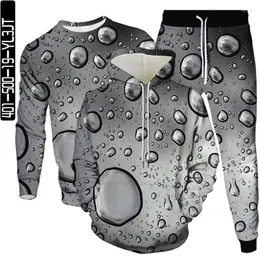 Men's Tracksuits Spring Autumn Men Tracksuit Casual Hoodies Sweatshirt Jogging Pants 3Pcs Sets Water Drop Print Male Fashion Clothes Suit