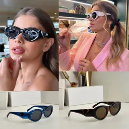 P home Designer Símbolo Óculos de sol Sunpod Óculos SPR20Z Oval Womens Sunglasses UV400 Acetato Slate Grey Lens Óculos de sol
