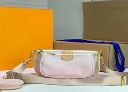 HH Designers gradient color bags Luxury brand MULTI POCHETTE ACCESSOIRES Women Genuine Leather Shoulder Crossbody Bag Wallet Three8827509