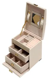 Large Jewelry Packaging Display Box Armoire Dressing Chest with Clasps Bracelet Ring Organiser Carrying Cases9371553