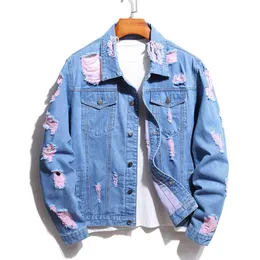 Solid Color Denim Jacket Autumn Winter Men's Casual Loose Outerwear Fashion Classic Jeans Coat 13 Colors Veste Homme