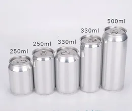 250 ml 8 Unzen Aluminium-Blechdosen aus Kunststoff, PET-Softgetränkeflasche, PET-Ziehring, Lauch, schlankes Standard-Soda-Bier, einfaches offenes Ende, individuelles Aufkleberetikett