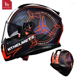 Motorcykelhjälmar Original Mt Hjälm Thunder 3SV Double Lens Motocross Full Face Accessoarer för män Kvinnor