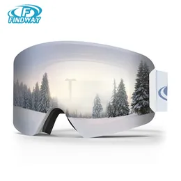 Utomhus Eyewear Findway Professional Kid Ski Goggles Dubbellager Lens Antifog UV400 Big Glasses Skidåkning Snowboard Snow 230926