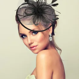Bandanas Head Flower Hat Bride Headdress Bridal Headbands Women Party Fascinator Wedding Mesh Decoration
