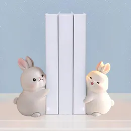 Dekorativa föremål Figurer Rabbit Bookend Book Organizer Support Bunny Ends Stopper Bookends for Living Room 230926