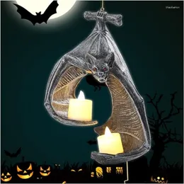 Ljushållare halloween bat dekorationer gotisk vägg sconce hållare med ljus ljusstake hängande dekoration