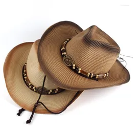 Berets Sombrero Vaquero Hombre Women's Cowboy Hat Simple European And American Vintage Art Style Western Straw