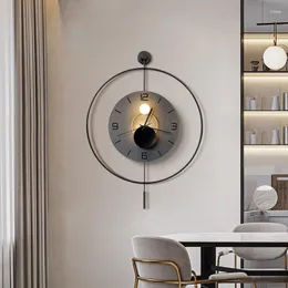 Wall Clocks Modern Design Luminous Clock Living Room Decoration Simple Mute Creative Metal
