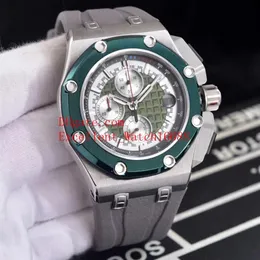 6 Продажа Мужских часов 48 мм Offshore 26568 Корпус из нержавеющей стали VK Кварцевый хронограф Рабочий резиновый ремешок Мужские часы Watche326G