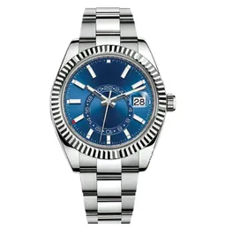U1 Navy Steel Mens 시계 블루 GMT 자동 이동 디자이너 작은 다이얼 Sapphire Calendar 42mm 스테인레스 스카이 손목 시계 Orologio Luxury Man Watch