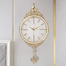 Настенные часы, скандинавские роскошные часы, креативные золотые часы для гостиной, винтажные, современные, минималистичные, металлические, для домашнего декора