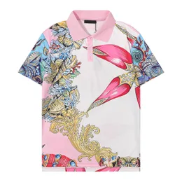 2023 Mens Stylist Polo Shirts Men's Polos Designer Clothing Letter Printed short sleeve Fashion Summer A portrait T-Shirts my top spotify Tops Pink flower Fit blouse