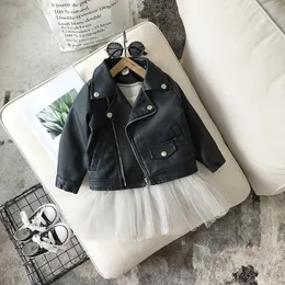 Jackets Brand Baby Girl Boy Spring Autumn Winter PU Coat Jacket Kids Fashion Leather Jackets Children Coats Overwear Clothes 1-10age 230925