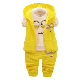 Clothing Sets Spring Autumn Baby Boys Girls Set Children Hooded Vest Tshirt Pants 3PCS Outfits Kids Toddler Costume boy Suit 230926