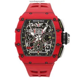 Mills Relógios de pulso Richardmill Relógios Mecânicos Automáticos Relógios Esportivos Relógio Masculino Série RM1103 Red Devil Edição Limitada Tourbillon Totalmente Oco Machi HB4M