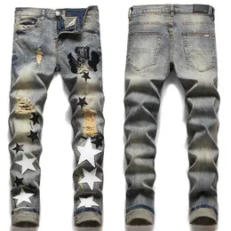 Men's Jeans Men Stretch Skinny Denim Ripped Quality Classic Luxury Brand Blue Pants Street Slim Fit Size 230926