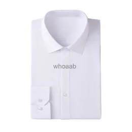 Camisas sociais masculinas NOVO! Camisa de manga comprida masculina formal de negócios verificados popeline extra slim fit gola Windsor camisa de punho único - branco S ~ 6XL YQ230926