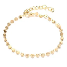 Anklets Classic Women Anklet Bracelet Foot Jewelry Gold Color Chain Simple Brand Design Fashion For Girl Gift179S