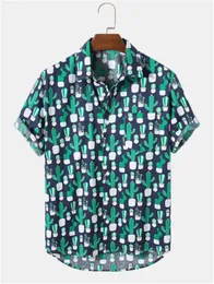 Abbigliamento fai-da-te T-shirt personalizzate Polo Blu Cactus Stampa bordo Stampa digitale 3D Manica corta moda allentata